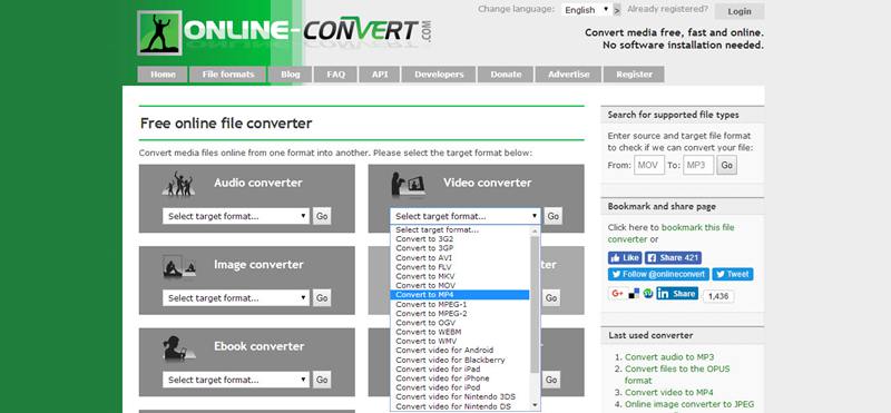 online convert choose format