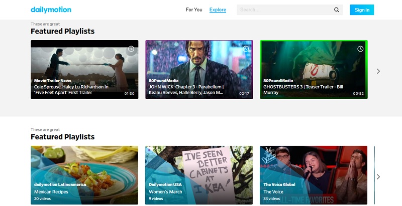 dailymotion home page